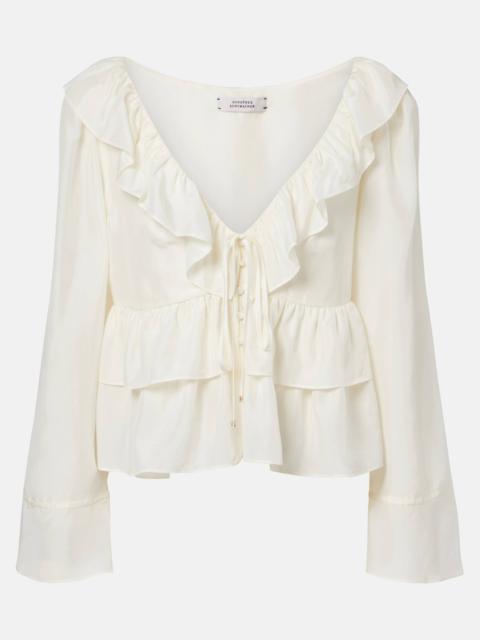Ruffled silk shirt