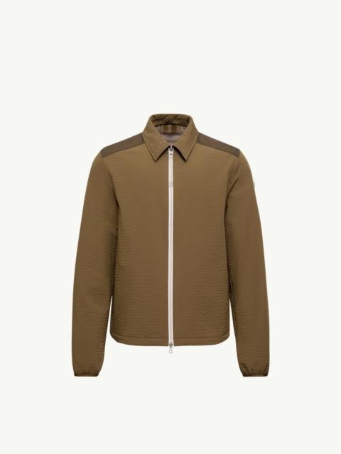 Padded Seersucker Zip-Up Shirt