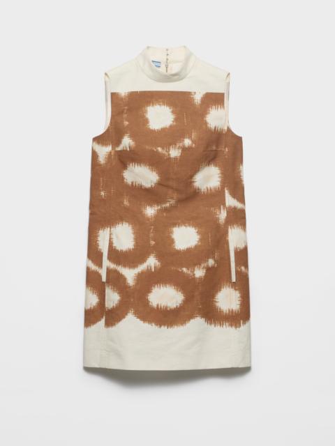 Printed canvas mini-dress