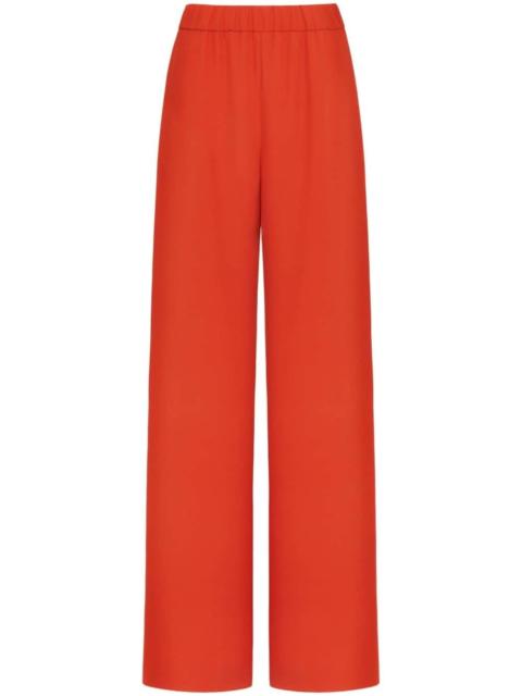 straight-leg silk trousers