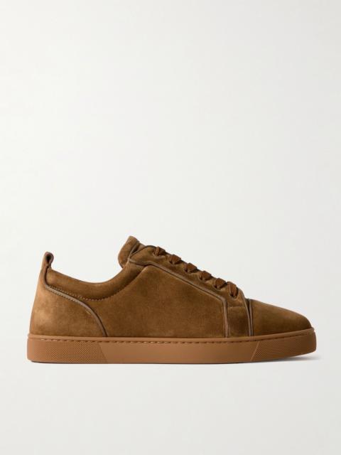 Louis Junior Grosgrain-Trimmed Suede Sneakers Brown