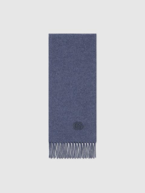 Cashmere scarf with patch