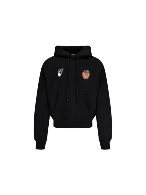 OFF-WHITE Oversized Apple Print Arrow Hoodie Black