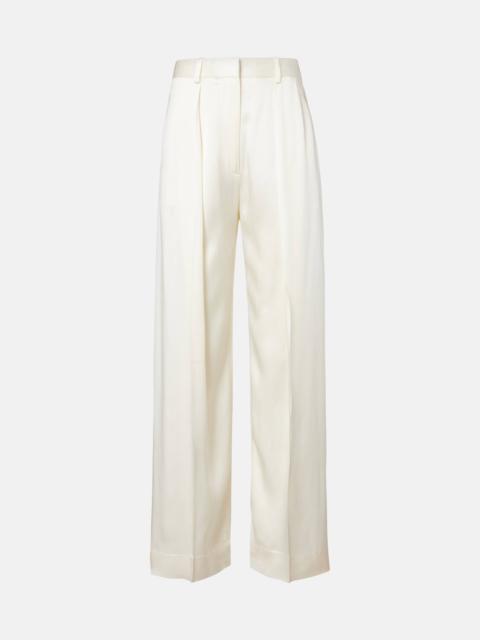 Satin wide-leg pants