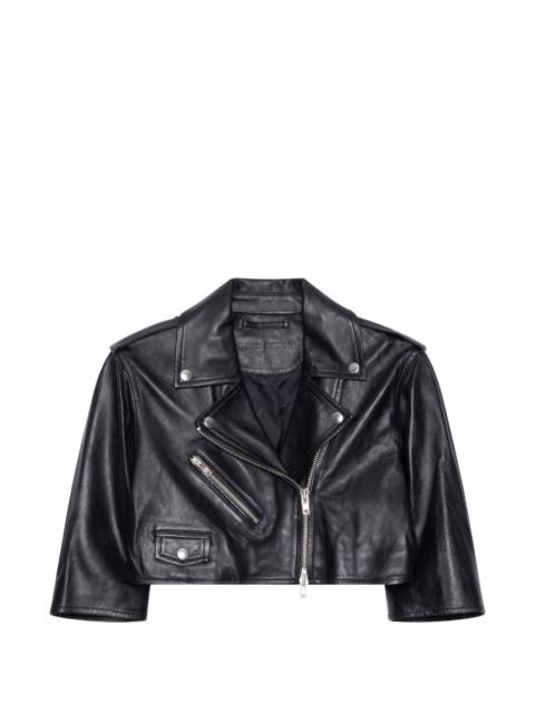 Piper cropped leather jacket