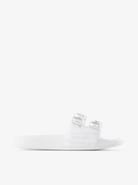 Fitz/Crystal
White Nappa Leather Crystal Slides