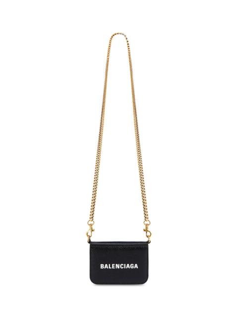 Women's Cash Mini Wallet On Chain in Black/white