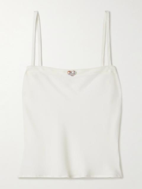 Ola Pearl-embellished Recycled Crepe De Chine Camisole