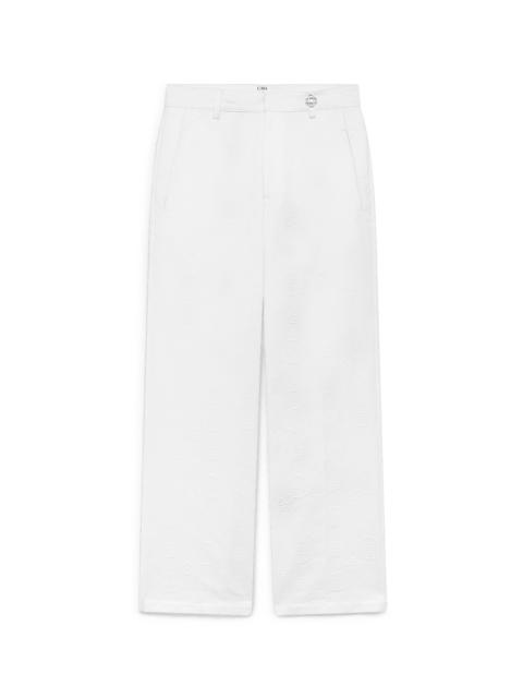 White Monogram Chino Trousers