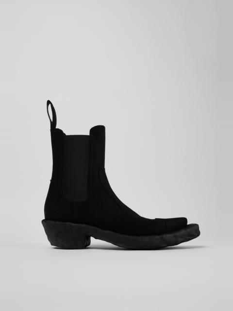 Black Textile Chelsea Bootie
