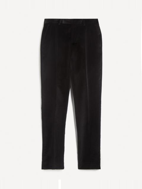 Black Slim-Fit Velvet Trousers
