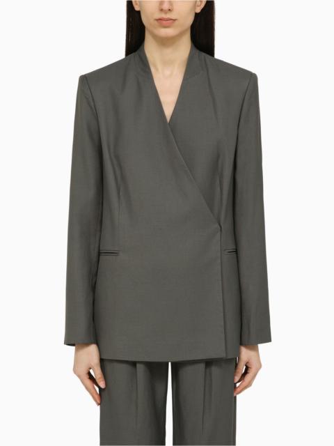 Sandyato single-breasted grey viscose blazer