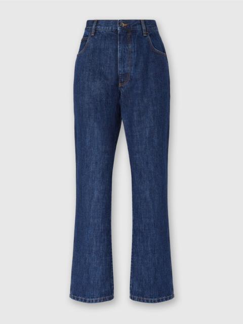 Five-Pocket Mid-Rise Denim Pants