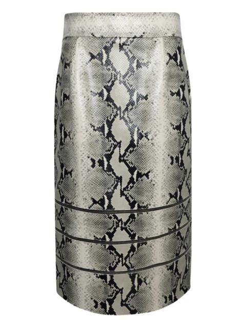 Isla leather midi skirt