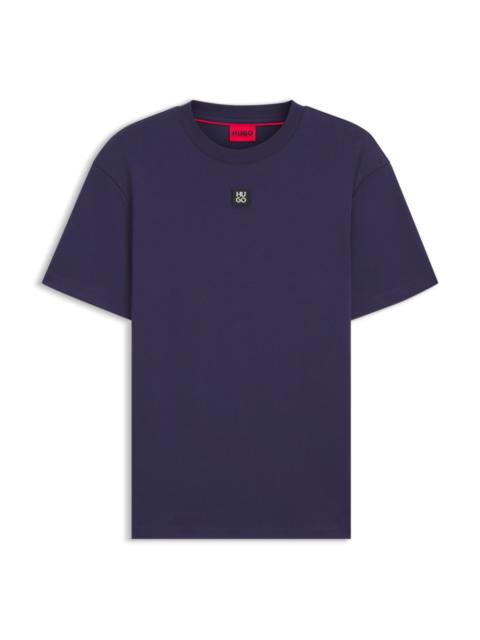 INTERLOCK-COTTON REGULAR-FIT T-SHIRT WITH STACKED LOGO