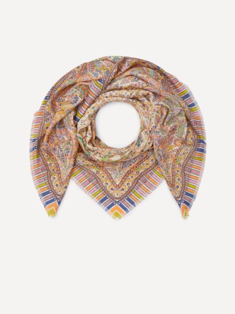 Aida Paisley Print Silk-Wool Scarf