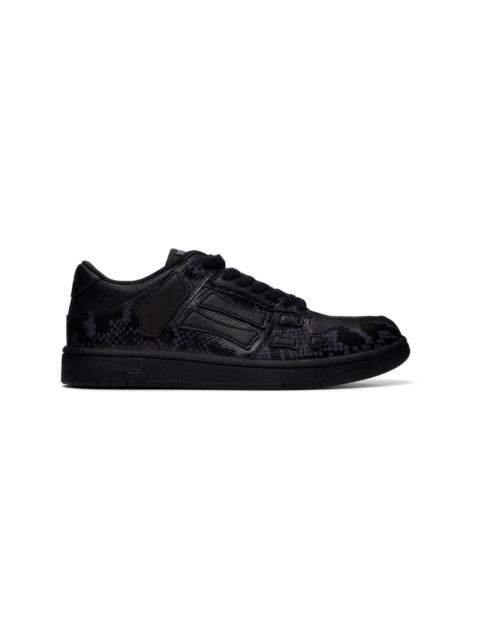 Black Printed Python Skel Top Low Sneakers