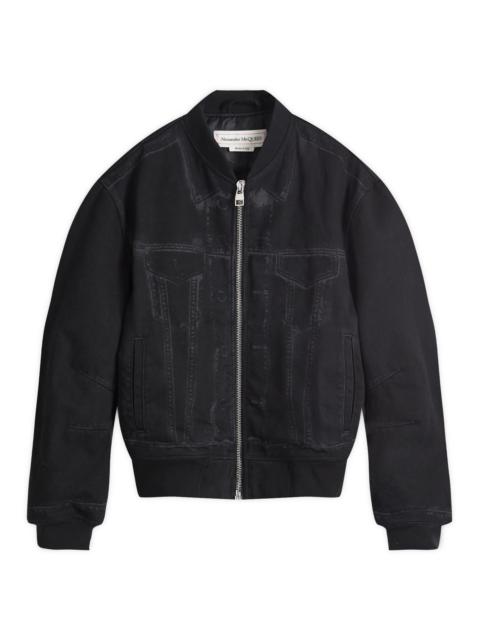 Alexander McQueen Denim MA-1 Bomber Jacket