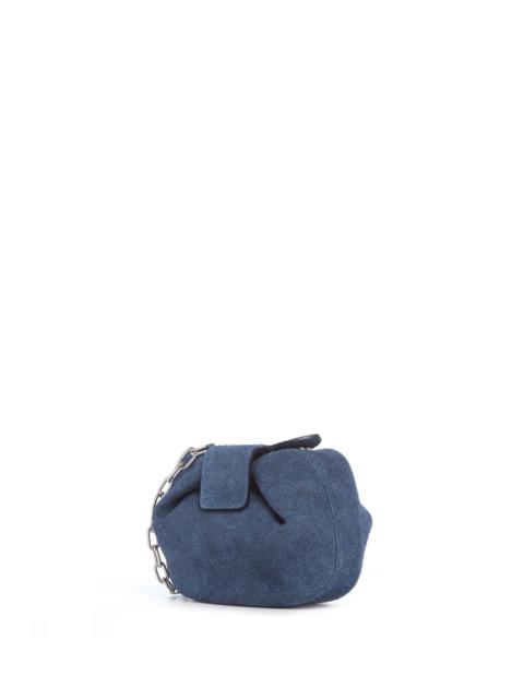 Soft Demi Clutch in Medium Blue Suede Denim