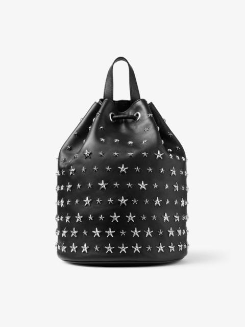 Jimmy Choo noir kei ninomiya Backpack 
Black Nappa Leather Backpack with Metal Multi Star Embellishm