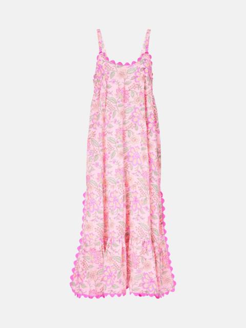 Floral printed cotton maxi dress