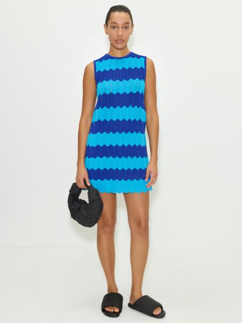 Moji Knit Mini Dress in Blue Tontal Wave Stripe