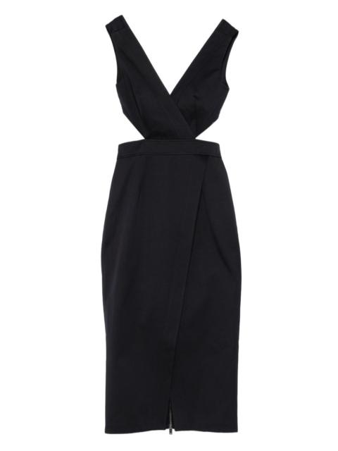 Oakley cut-out V-neck midi party dress