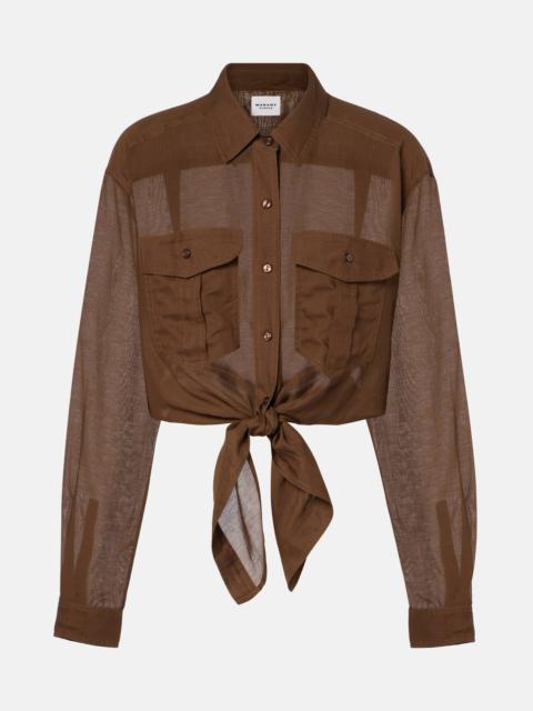 Nath cropped cotton-blend shirt