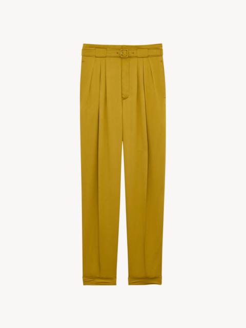 BELTED PANTS IN SILK DUCHESS SATIN