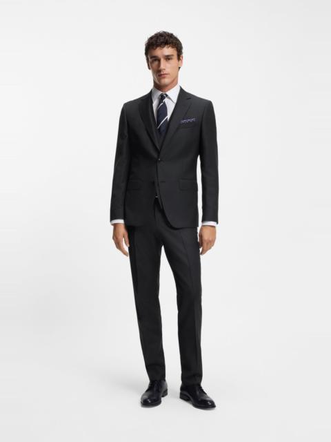 THREE-PIECE SLIM-FIT SUIT IN PATTERNED VIRGIN WOOL