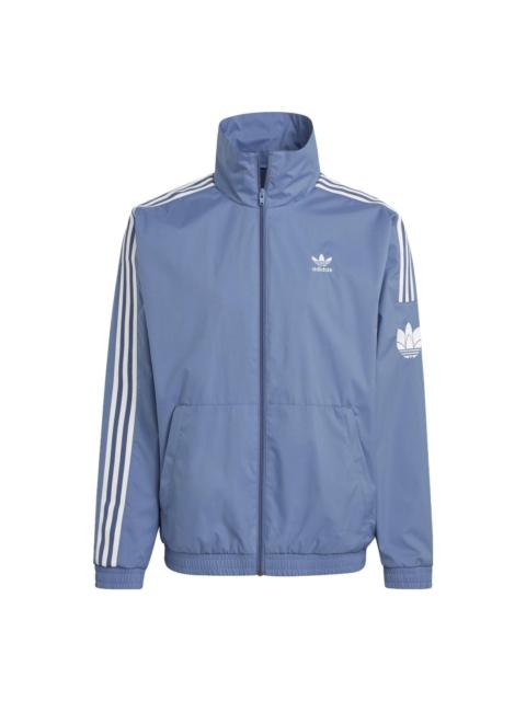 adidas Adicolor 3D Trefoil 3-Stripes Track Jacket 'Blue White' GN3536