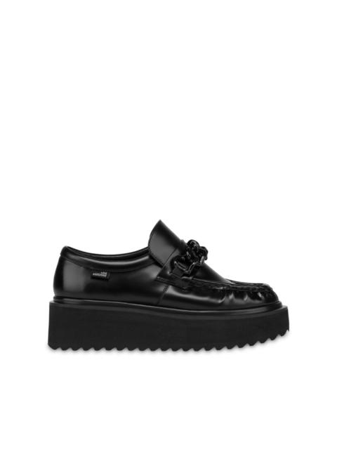 chain link-detail flatform loafers