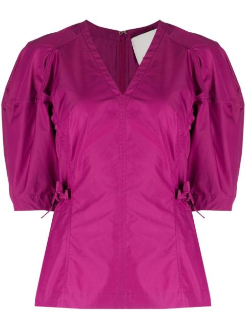 V-neck short-sleeve top