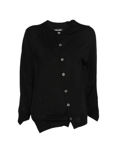 button asymmetric cardigan