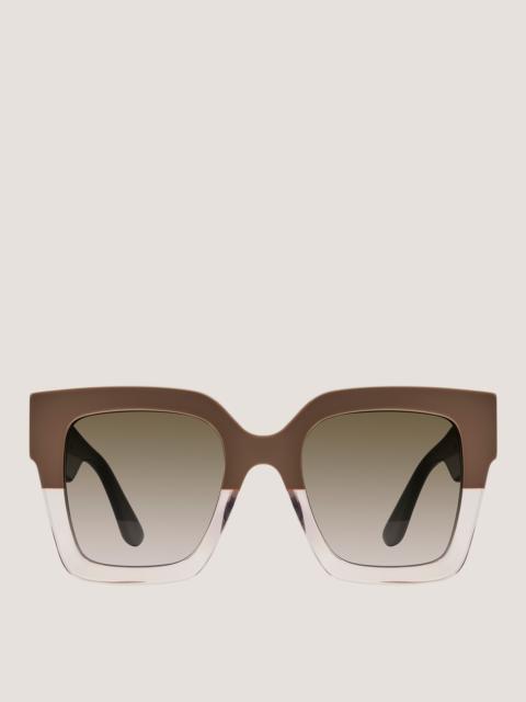 TWO-TONE OVERSIZED SQUARE SUNGLASSES