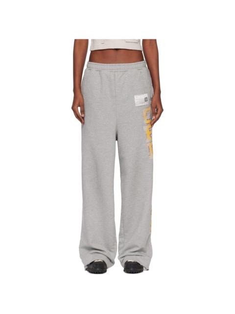 Gray College Print Sweatpants