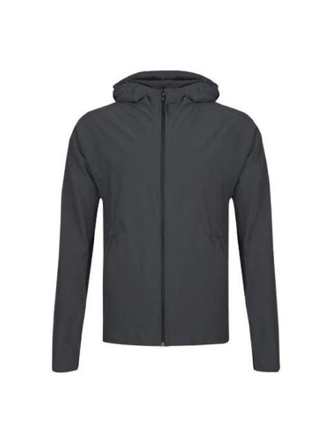 adidas Running Training Windproof Woven Hooded Jacket Gray CY5483
