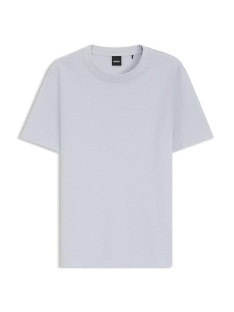 BUBBLE-JACQUARD STRUCTURE T-SHIRT IN A COTTON BLEND