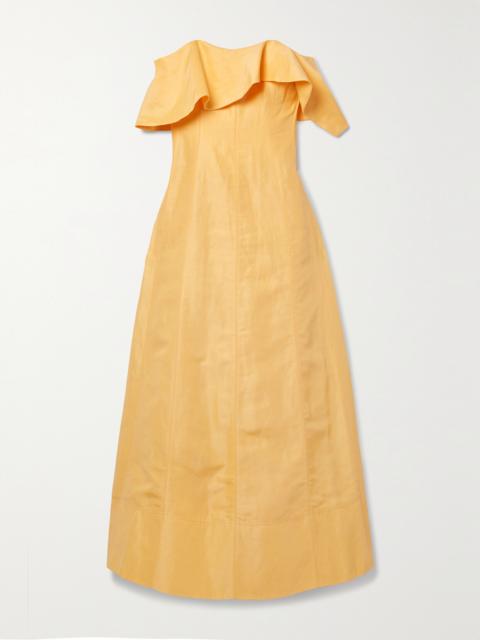 Shallows Strapless Linen-blend Gown