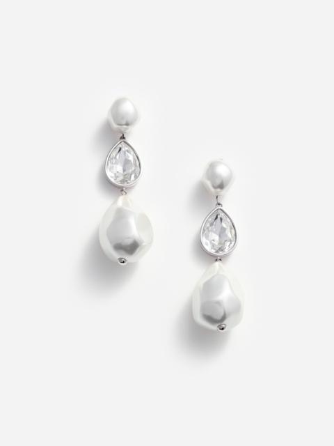 Pearl Crystal Droplet Earrings