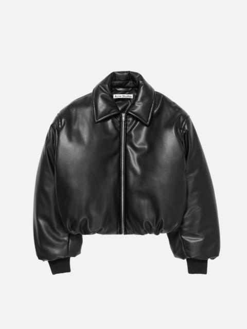 Faux leather bomber jacket - Black