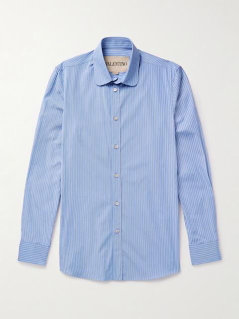 Slim-Fit Striped Cotton Shirt Blue