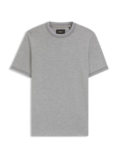 COLLAR-TIPPING T-SHIRT IN COTTON AND SILK