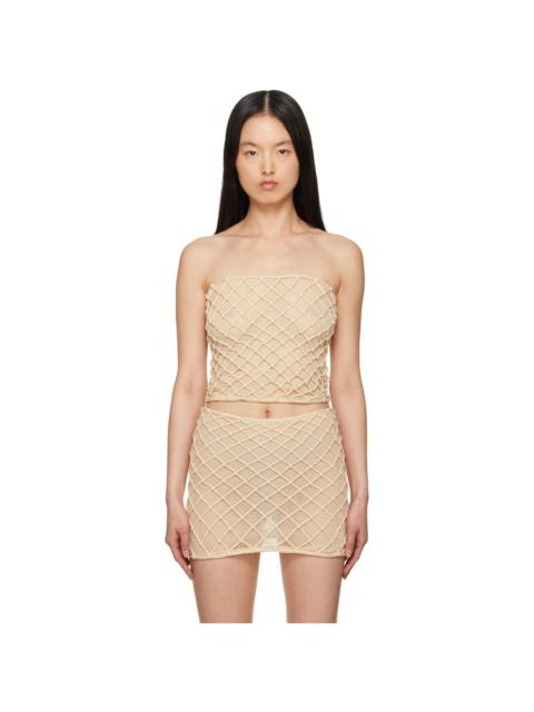 Beige Macramist Tube Top