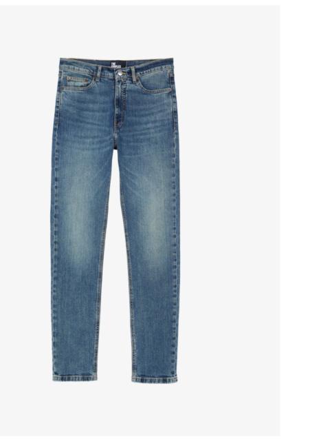 Mid-wash straight-leg mid-rise jeans