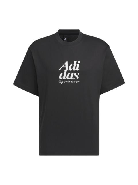adidas Graphic T-Shirt Asia Sizing 'Black White' IT3925