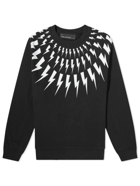 Neil Barrett Fair-Isle Thunderbolt Easy Sweatshirt