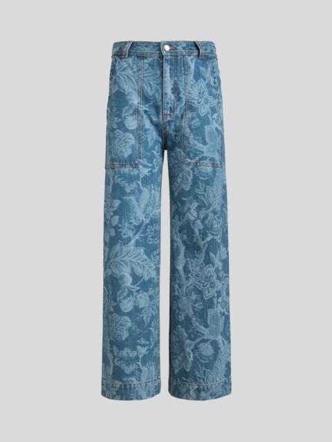 FLORAL PRINT DENIM JEANS