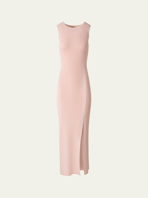 Sleeveless Ribbed Stretch Crepe Tube Dress