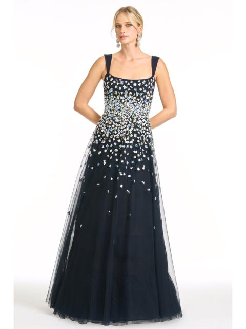 EMBROIDERED AKKA GOWN - DARK MIDNIGHT